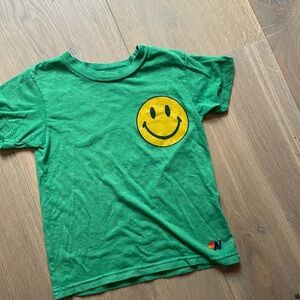 Kids Green Aviator Nation Smiley Tee Sz 6